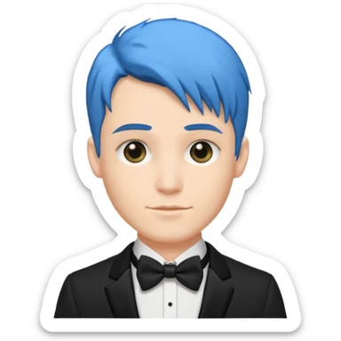 blue hair groom sticker