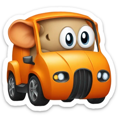 Orange elephant in lamborghini sticker