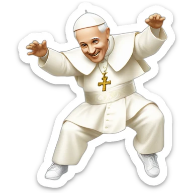 The pope dancing breakdance sticker