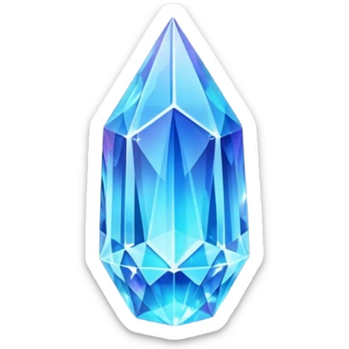 Long blue glowing crystal  sticker