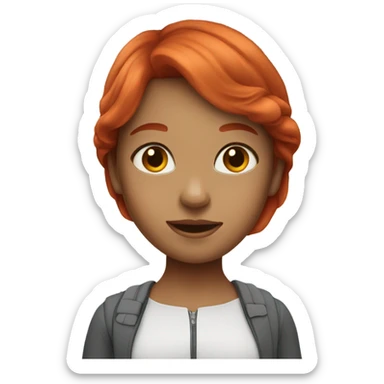 charming girl with red hair sticker