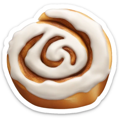 cinnamon roll with icing on top sticker
