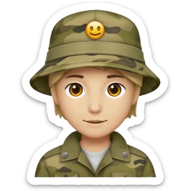 Khaki camo hat sticker