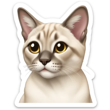 chubby lynx-point siamese cat sitting sticker