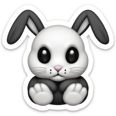 Emoji d'une peluche lapin a tete de mort sticker