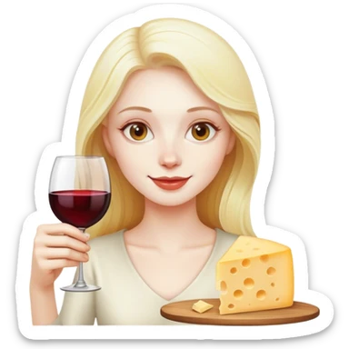 Cheese and a glass of wine  sticker