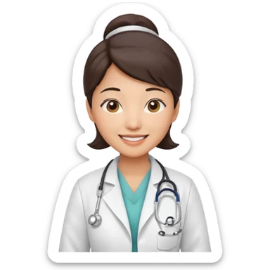 Asian female doctor obstetrician sticker