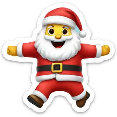 Santa jumping on trampoline sticker