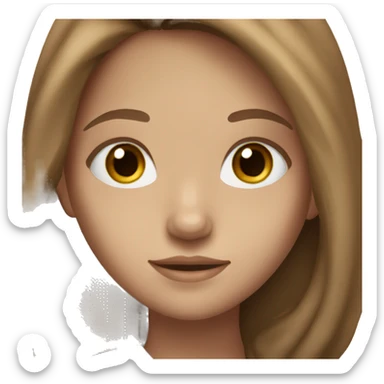 girl with long brown hair, light skin, blue eyes  sticker