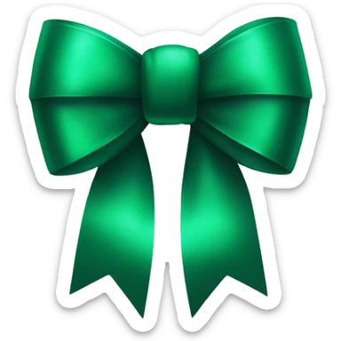 Emerald green bow sticker