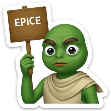 Pepe holding a sign says blame epiic sticker