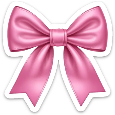 Pink satin bow sticker