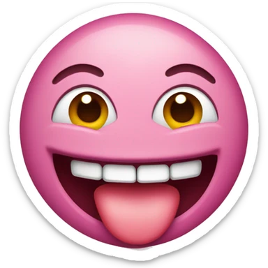 smiling and biting tongue emoji sticker