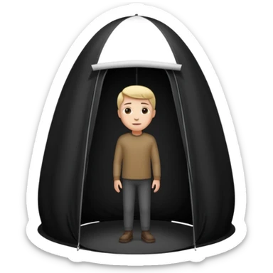 black Tall Oval Narrow Pop up one person standing tent  sticker