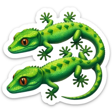A gekco with ten heads sticker