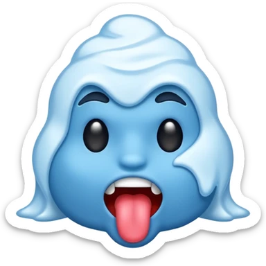 a cold emoji with its toung out sticker