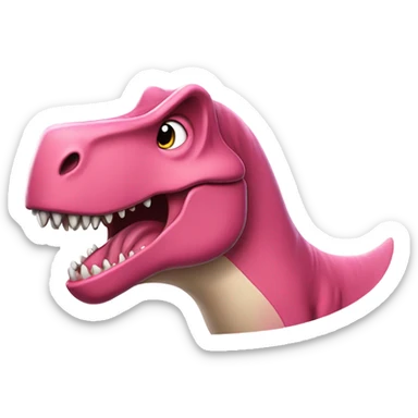 pink t-rex wave and say: "Berawren Sie uns bald wieder!" sticker
