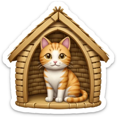 cat hut sticker