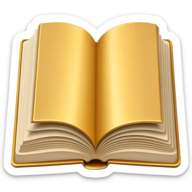 open book with completely empty, golden pages sticker