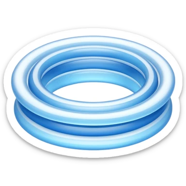 iOS-style 3D emoji: expanding ripple rings in mid-air, fading in color and opacity as they move outward from a small central source sticker