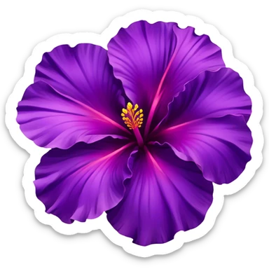 Purple hibiscus flower sticker