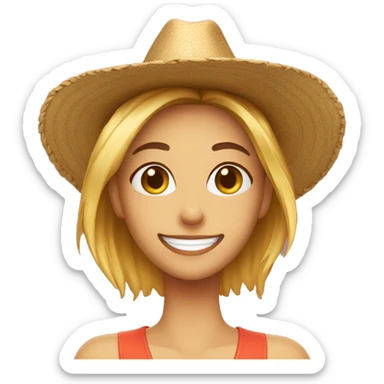 cara sonriendo con un sombrero sticker