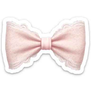 light pink bow with white lace  sticker