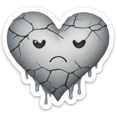 Heart broken with tears sticker