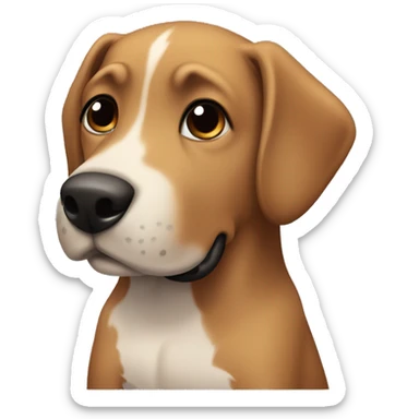Dog with black muzzle brown body sitting  sticker