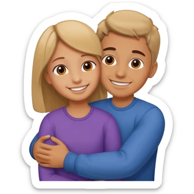  un homme serre sa sœur dans ses bras sticker