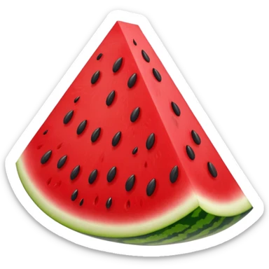 watermelon wedge emoji, with seeds and a bite taken out sticker
