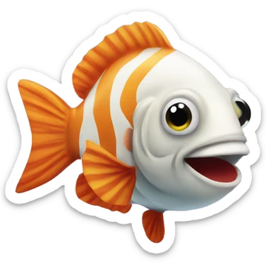 Fish with clown nose sticker