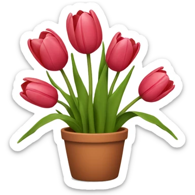 tulips in a pot sticker