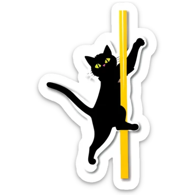 Cat pole dancing  sticker