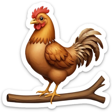 tavuk agicin üstünde otruyor sticker