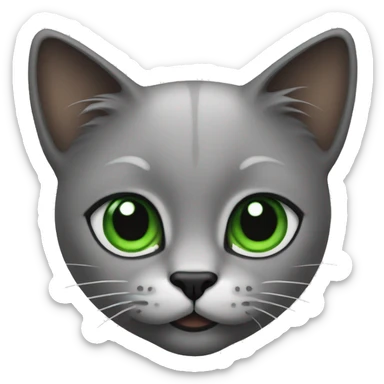 cat make up whit black skin and green eyes sticker