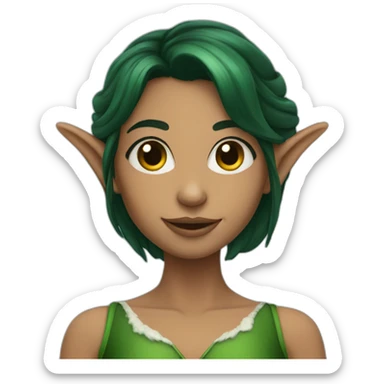 elf girl with dark hair sticker
