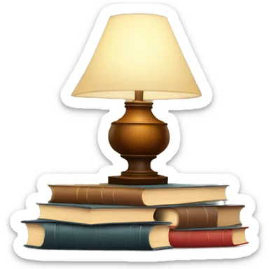 Lamp and stacks of books  sticker