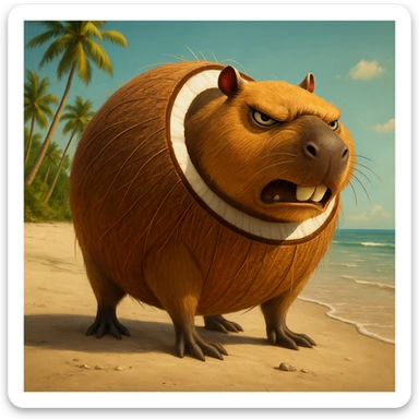 Edit the character in the reference image to have an angry expression, keeping the original style, outfit, and colors exactly as in the reference image. sticker