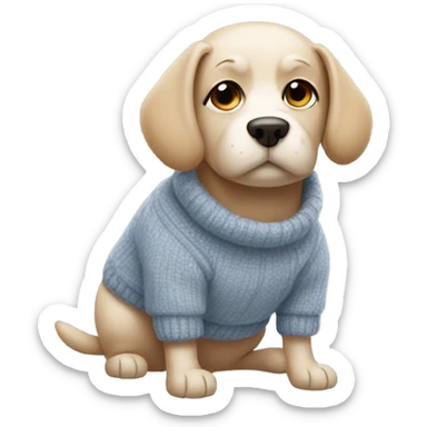 Dog wearing jumper sticker
