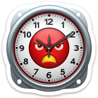 Animated angry ticking time clock sticker