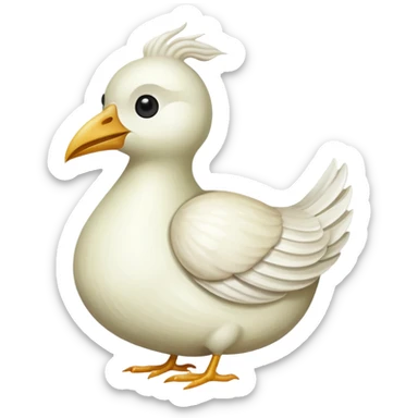 bird with a garlic-shaped body sticker