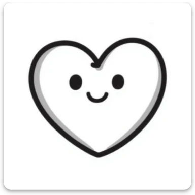 cute hand-drawn heart with simple face sticker