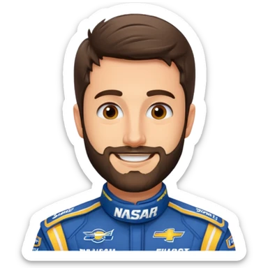 chase elliott nascar driver with stubble beard sticker