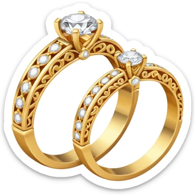 two ndian engagements rings next to each other sticker