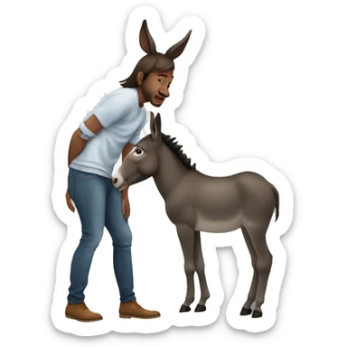 ass kisser (with donkey in photo) sticker