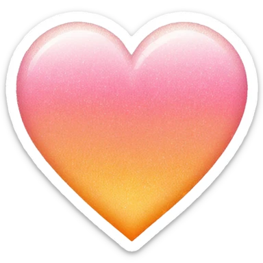 Glittery pastel pink and orange ombré heart  sticker