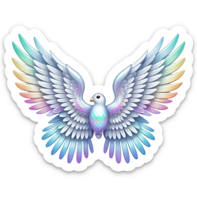 wings glitter white sticker