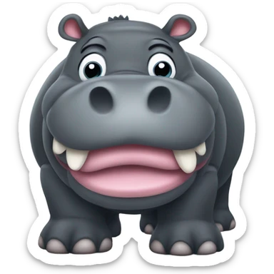 fat hippo sticker
