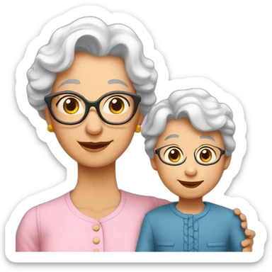 Grand-mère avec son petit-fils sticker